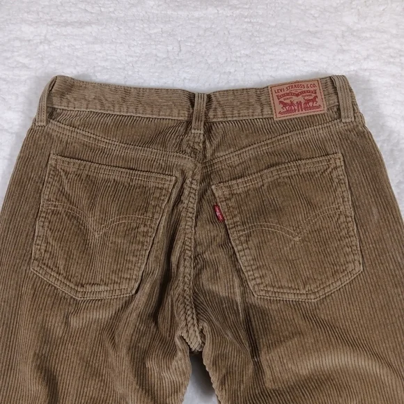 Levis Pants Womens 28x30 Tan Corduroy Straight Leg Hipster Fall Grandpa - Picture 8 of 13